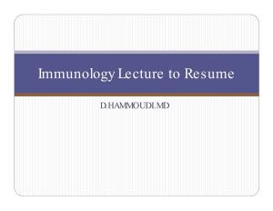 Immunology Lecture to Resume