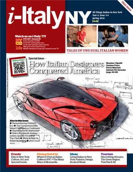 Italian in New York Year 4, Issue 3-4 Spring 2016 $ 4.50