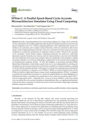 A Parallel Epoch-Based Cycle-Accurate Microarchitecture Simulator Using Cloud Computing