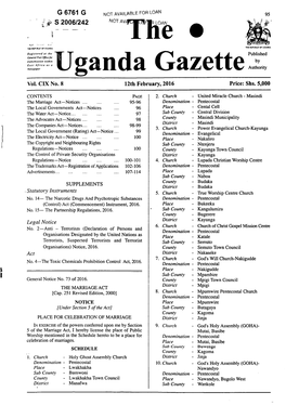 The =Uganda Gazette