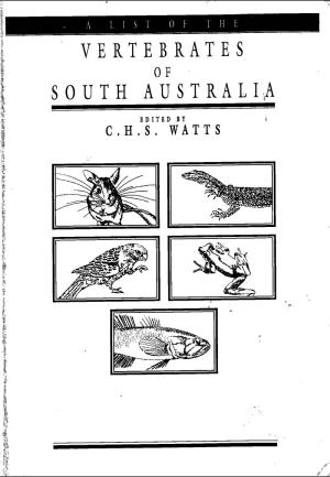 A List of the Vertebrates of South Australia