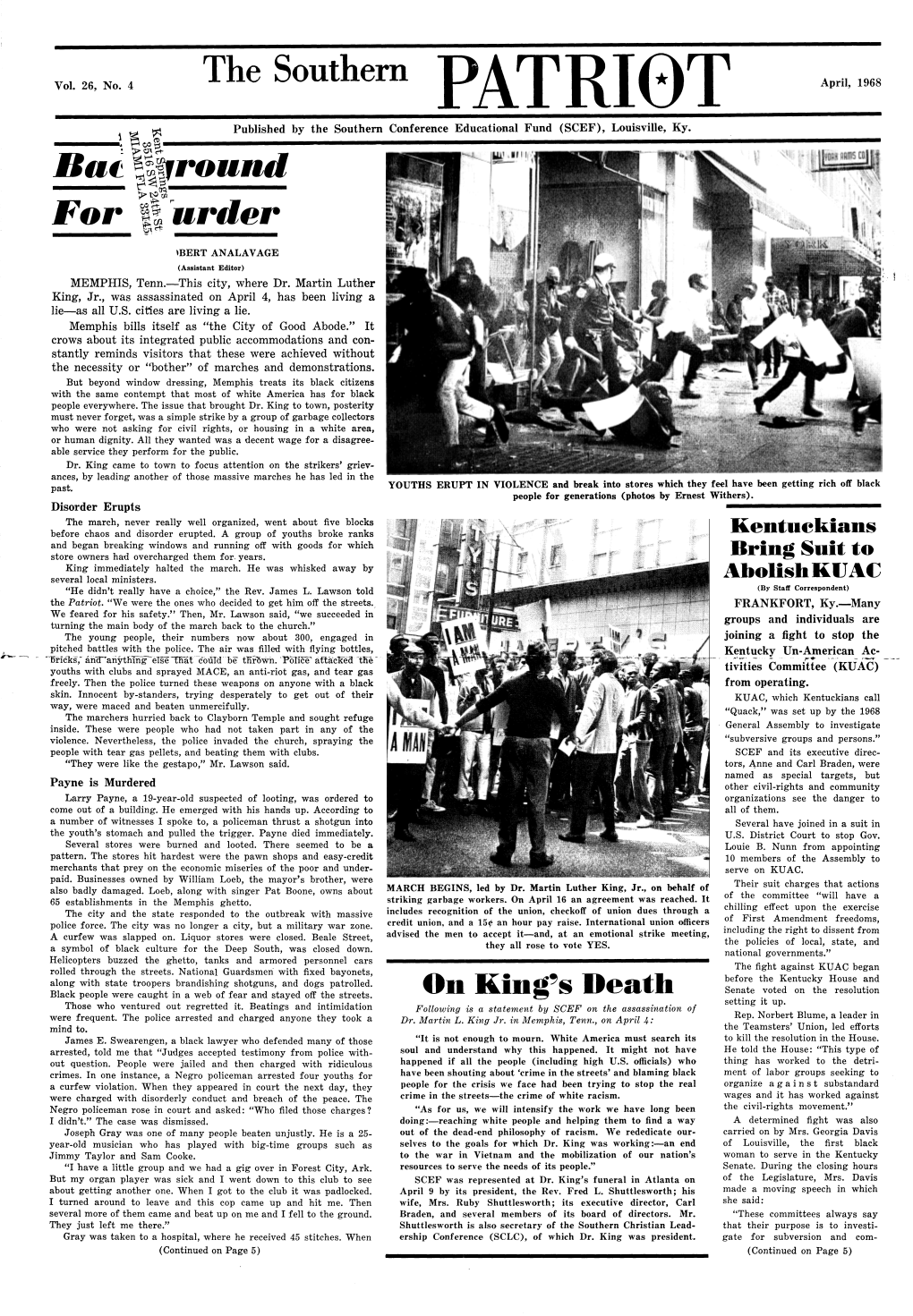 The Southern Patriot, April 1968