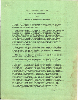 SNCC Executive Committee Summary & Rules, March 5-6 1965