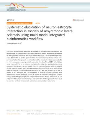Systematic Elucidation of Neuron-Astrocyte Interaction in Models of Amyotrophic Lateral Sclerosis Using Multi-Modal Integrated Bioinformatics Workﬂow