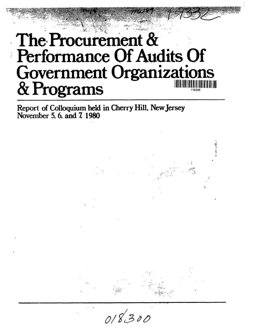 The Procurement & Performance of Audits of Government