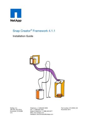 Snap Creator Framework 4.1.1 Installation Guide