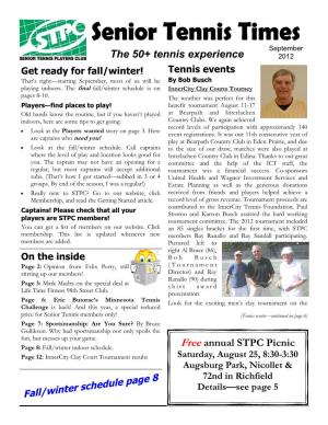 The 50+ Tennis Experience Free Annual STPC Picnic