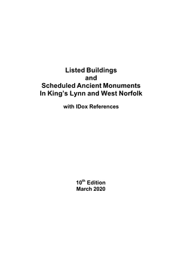 Listed Buildings and Scheduled Ancient Monuments in King’S Lynn and West Norfolk