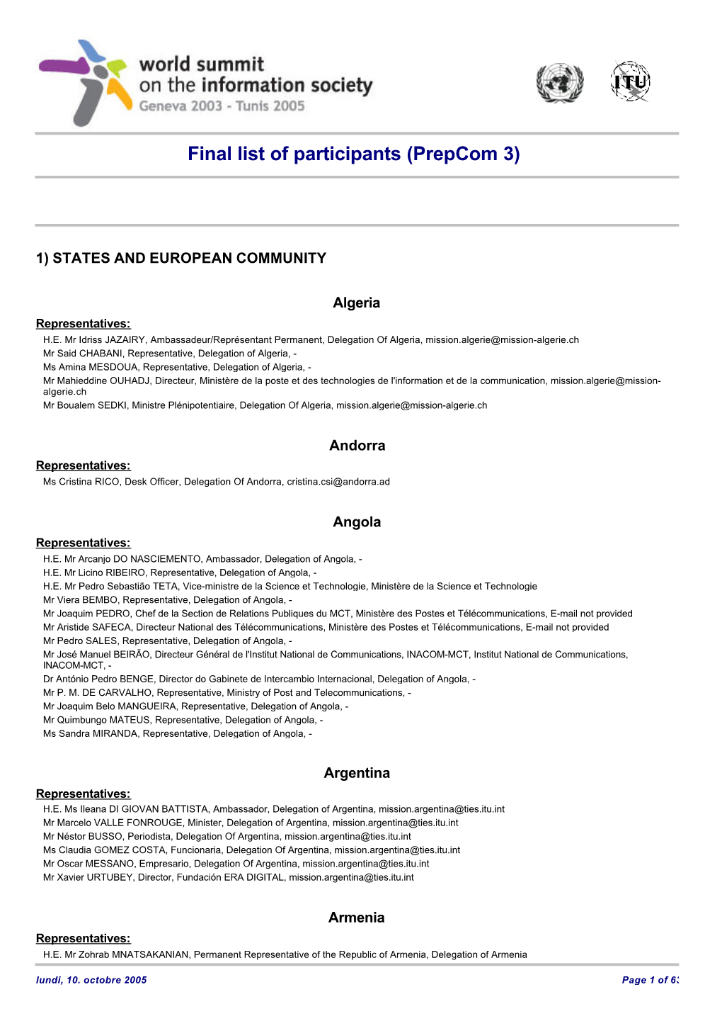 Final List of Participants (Prepcom 3)