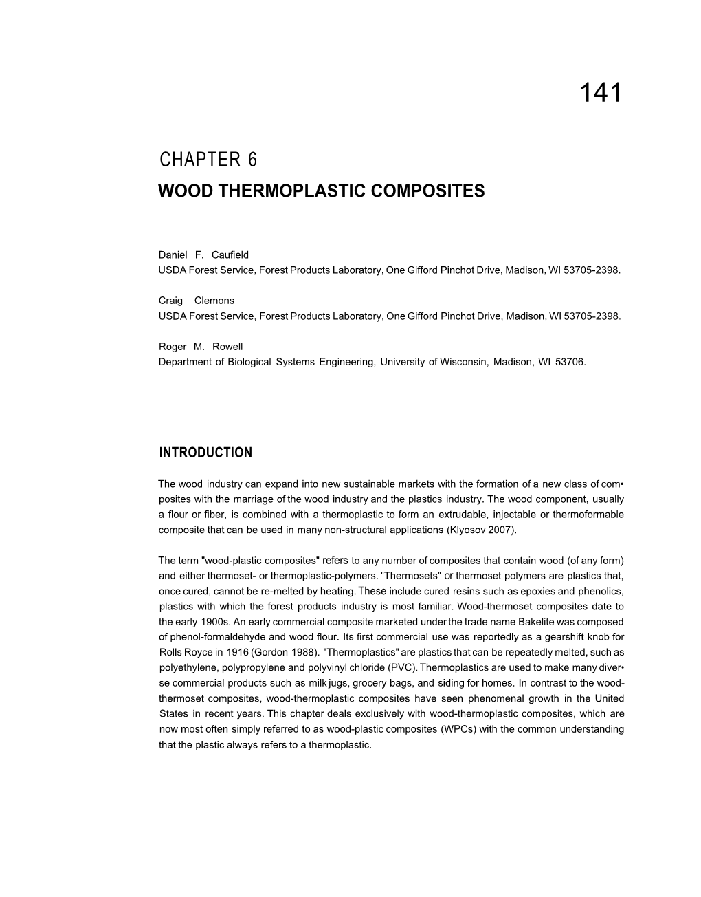 Chapter 6 Wood Thermoplastic Composites
