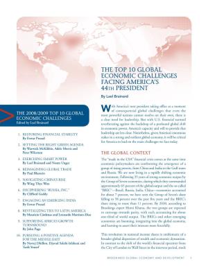 The Top 10 Global Economic Challenges Facing America’S 44T H President by Lael Brainard