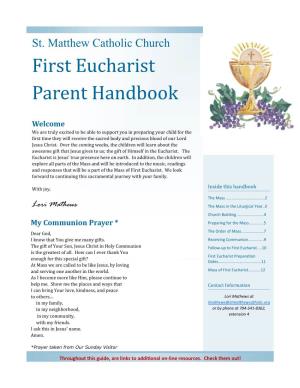 First Eucharist Parent Handbook