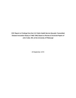 CDC Report on Findings from the U.S. Public Health