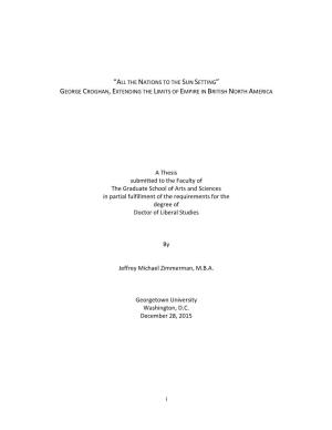 I a Thesis Submitted to the Faculty of the Graduate School of Arts And