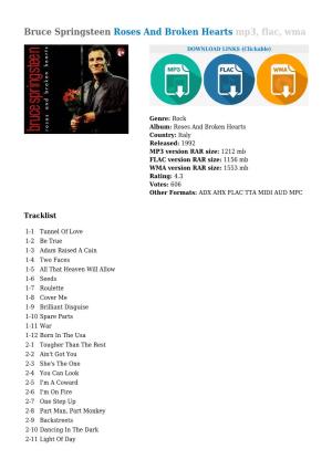 Bruce Springsteen Roses and Broken Hearts Mp3, Flac, Wma