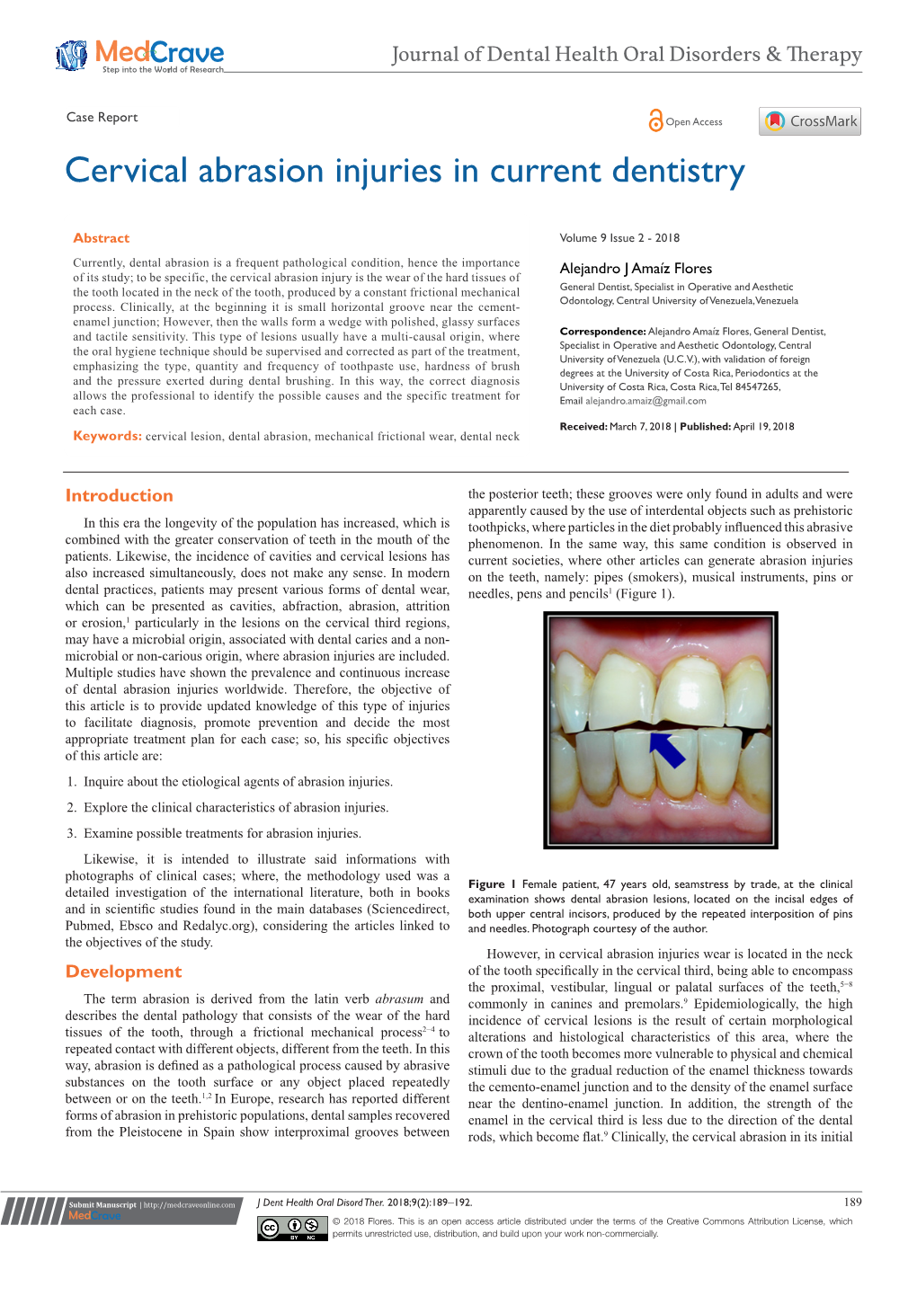 Cervical Abrasion Injuries in Current Dentistry