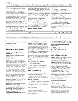 Federal Register / Vol. 61, No. 153 / Wednesday, August 7, 1996 / Rules and Regulations 41019