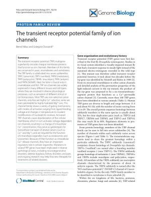 The Transient Receptor Potential Family of Ion Channels Bernd Nilius and Grzegorz Owsianik*