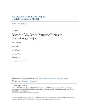 Antarctic Peninsula Paleontology Project Matt Lamanna
