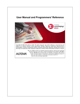 Altova Xmlspy 2013 User and Reference Manual