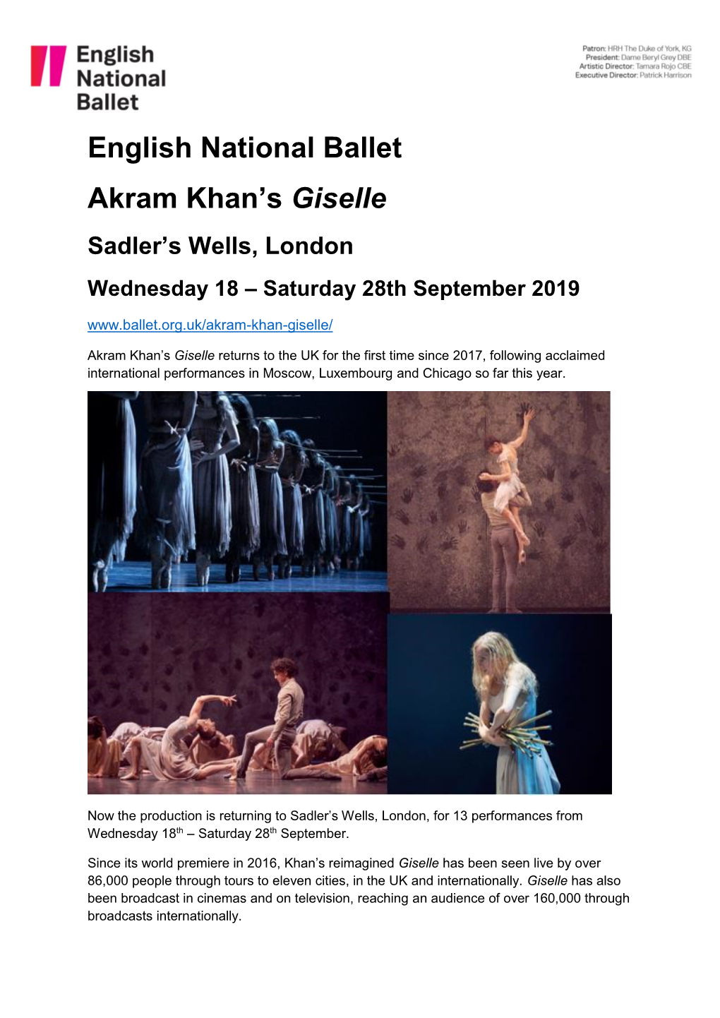 English National Ballet Akram Khan's Giselle