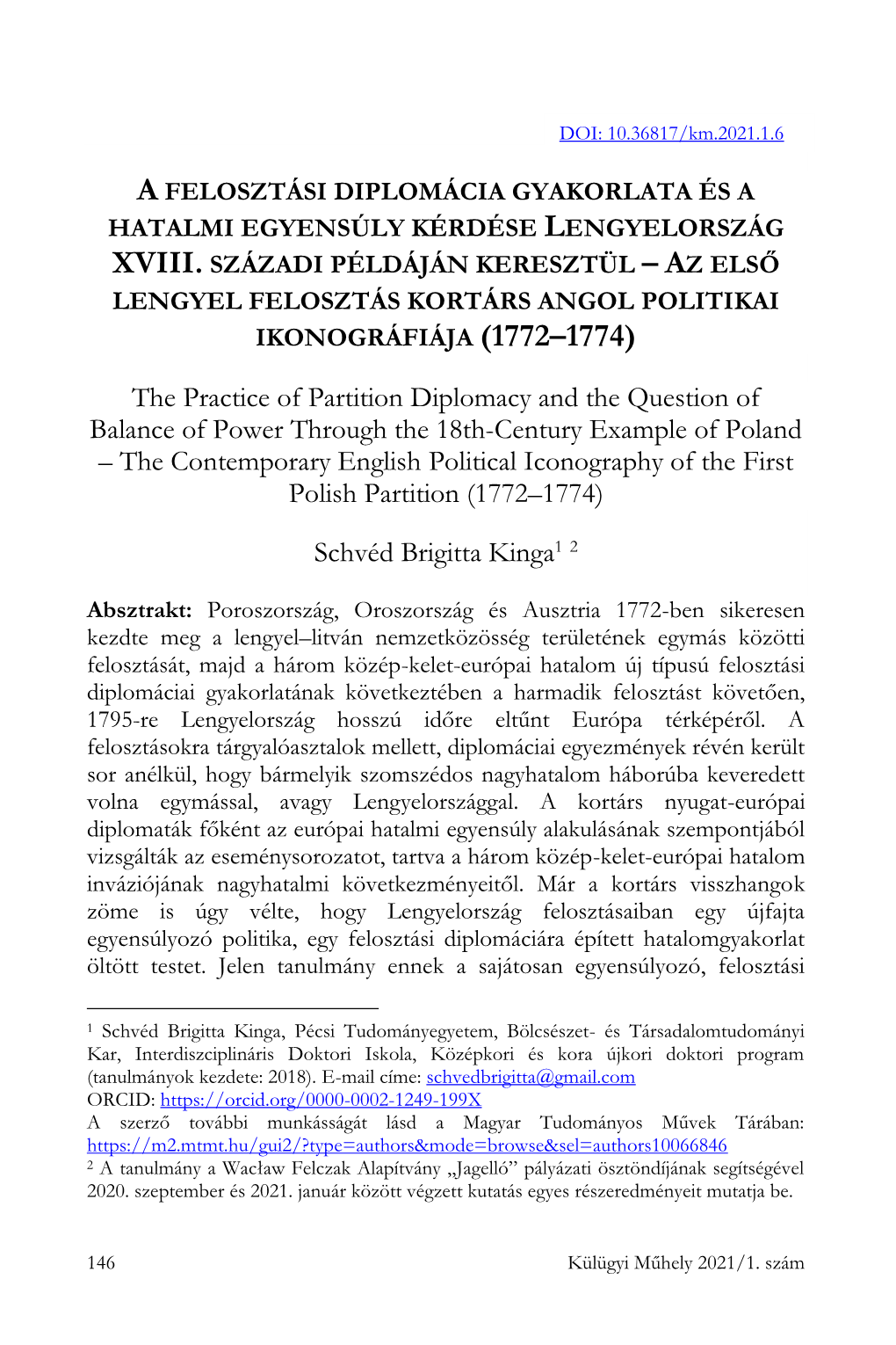 The Contemporary English Political Iconography of the First Polish Partition (1772–1774)