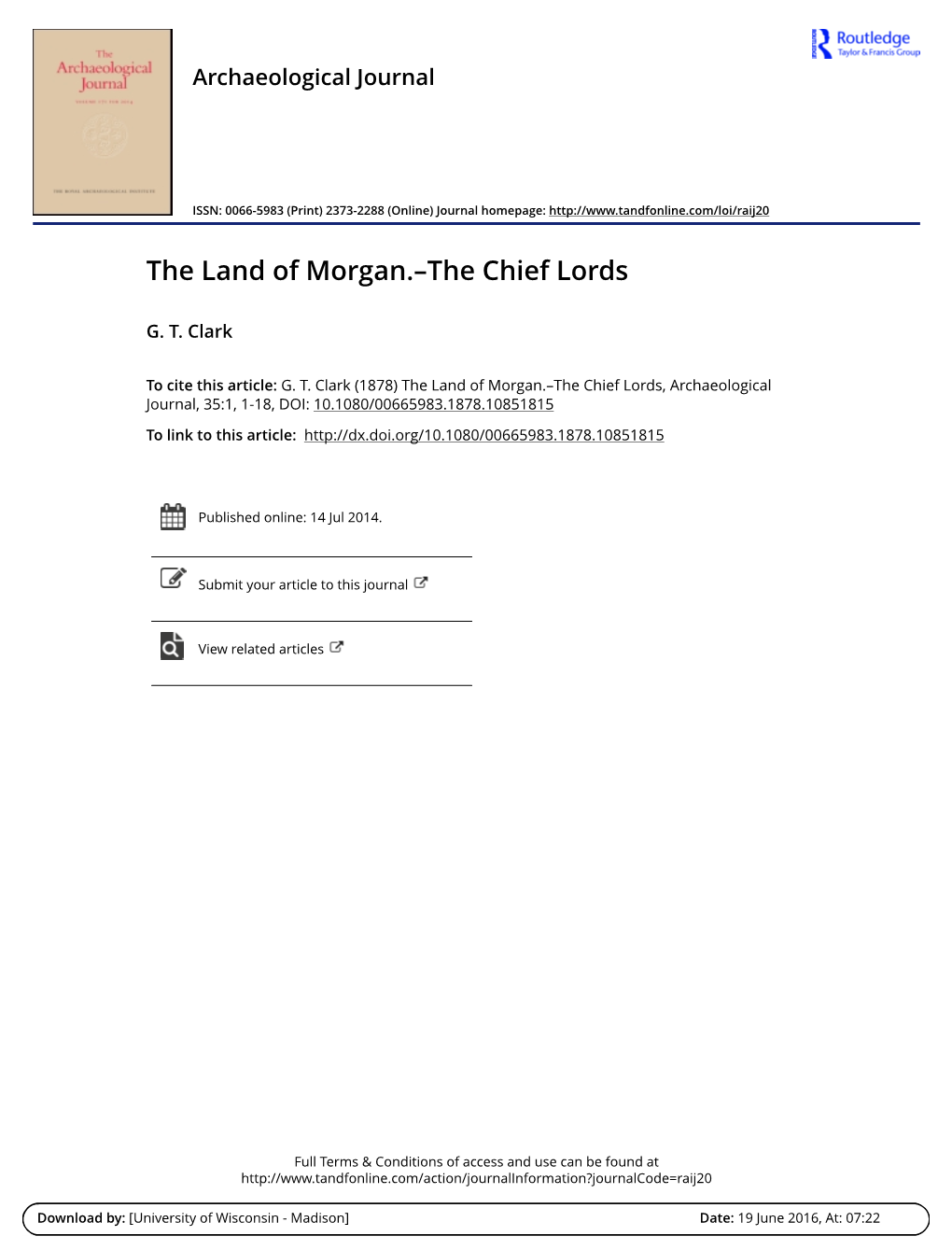 The Land of Morgan.–The Chief Lords