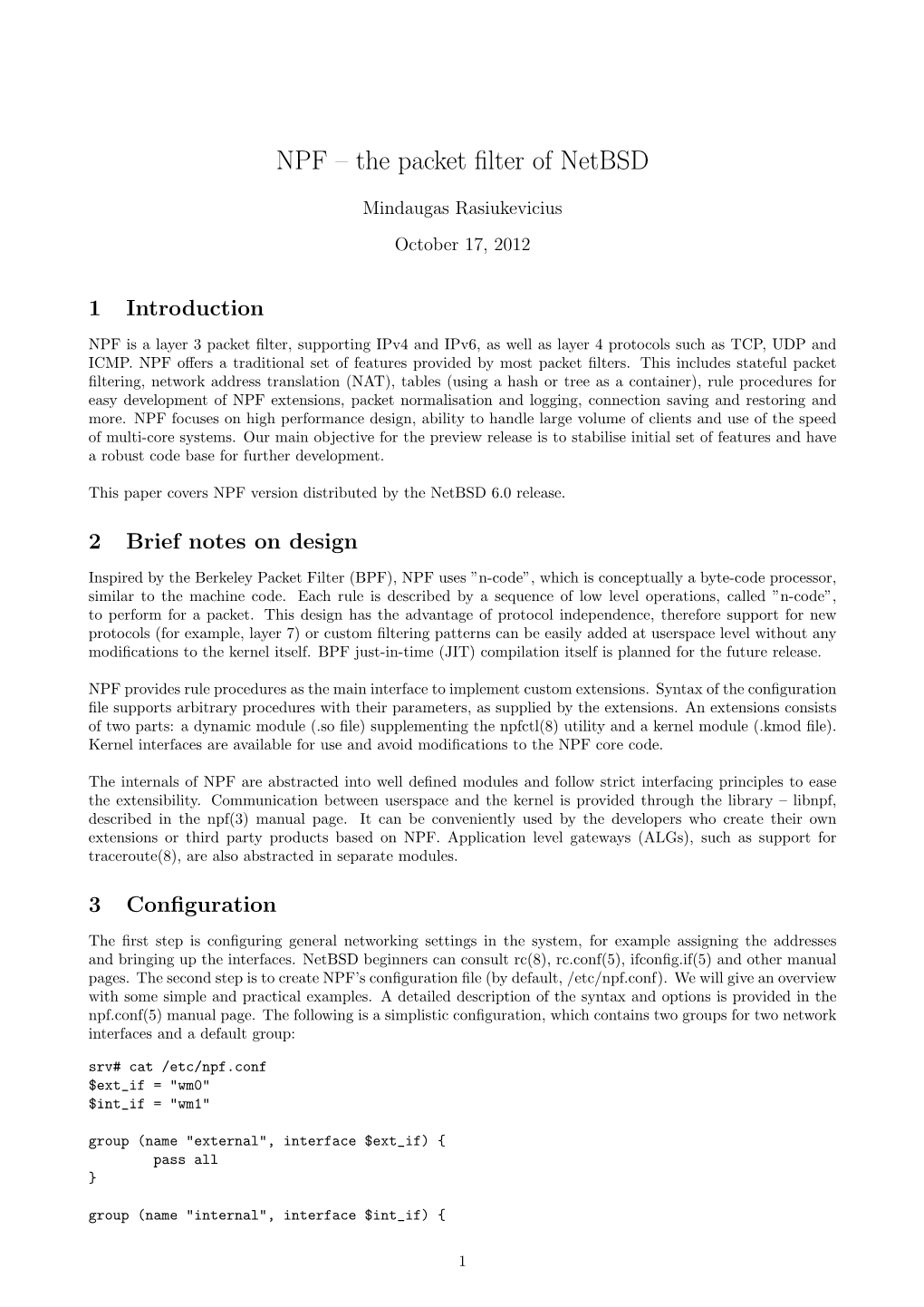 NPF – the Packet Filter of Netbsd