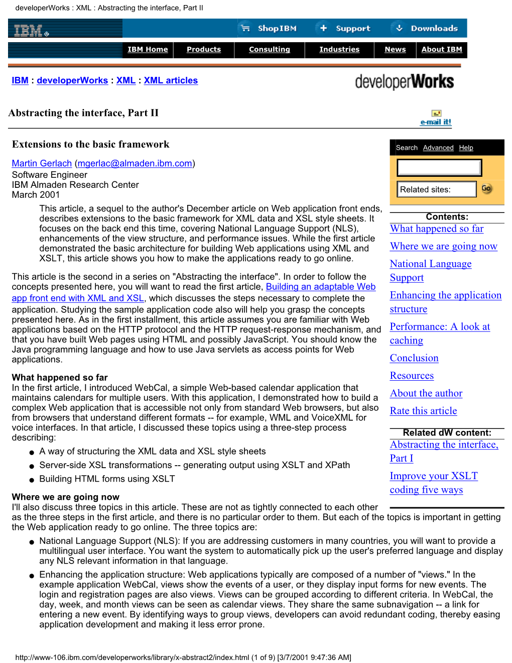 Developerworks : XML : Abstracting the Interface, Part II