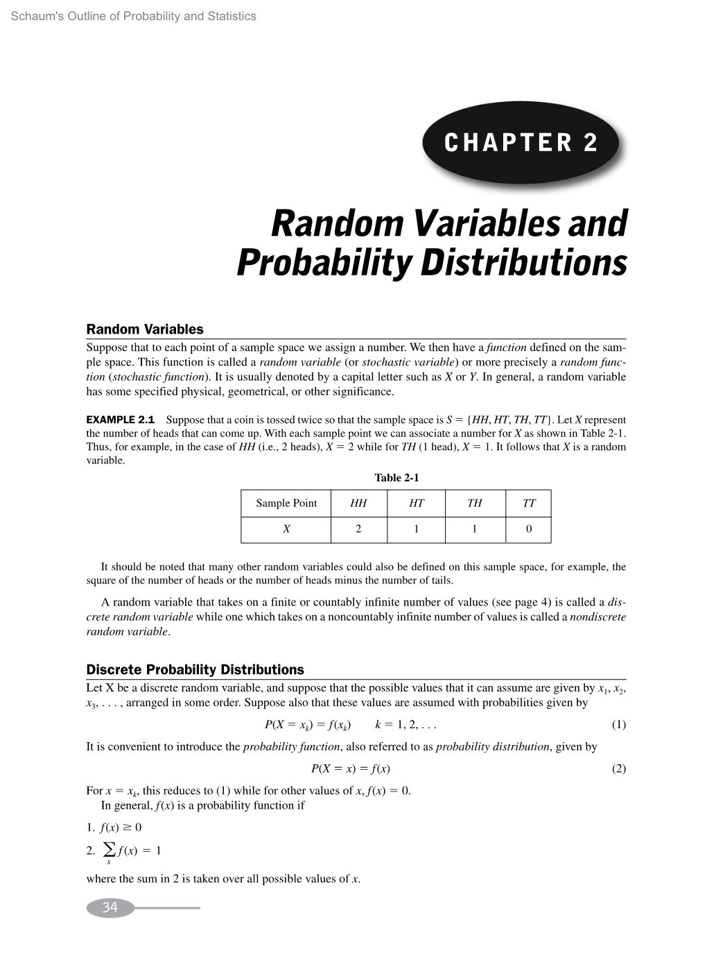 Random Variables and Probability Distributions