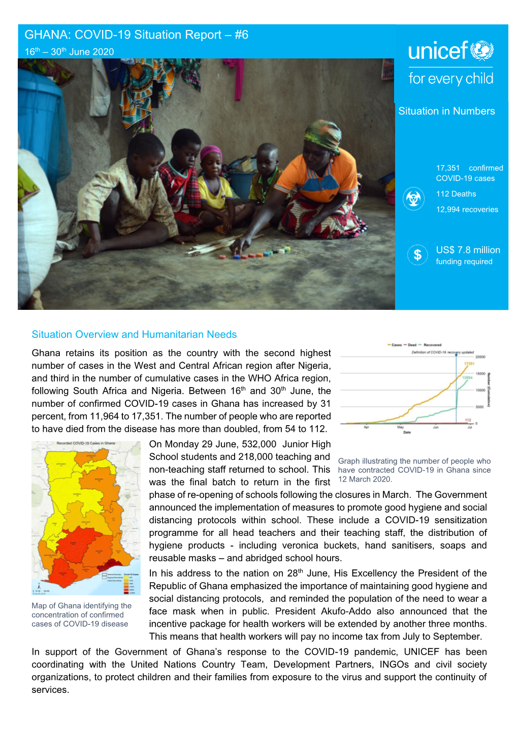 GHANA: COVID-19 Situation Report – #6 16Th – 30Th June 2020