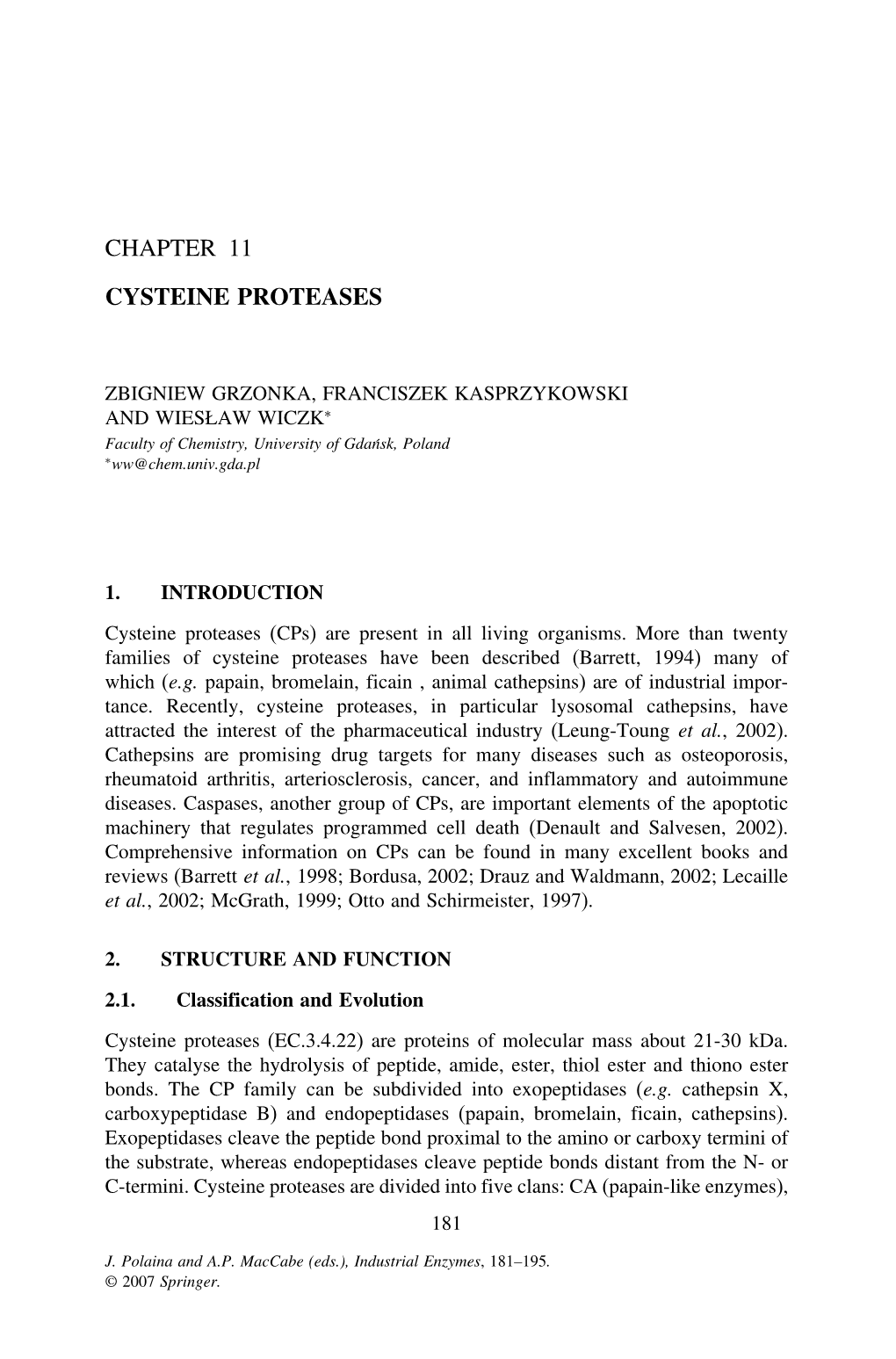 Chapter 11 Cysteine Proteases