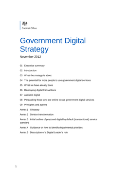 Government Digital Strategy November 2012