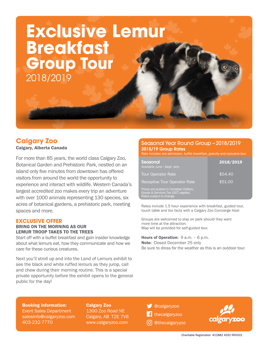 Exclusive Lemur Breakfast Group Tour 2018/2019