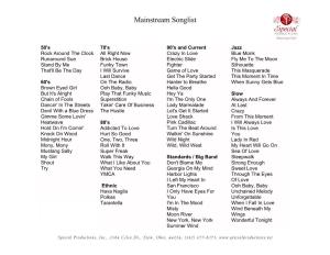 Mainstream Songlist