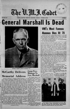 General Marshall Is Dead