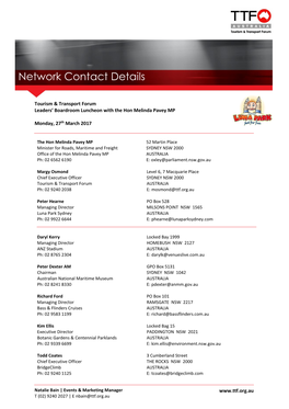 Network Contact Details