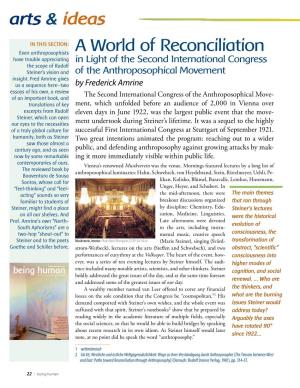 Amrine, Frederick: a World of Reconciliation In