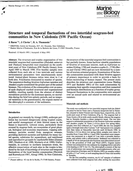 Structure and Temporal Fluctuations of Two Interdital Seagrass-Bed