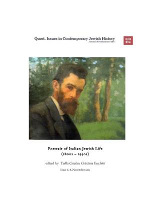 Portrait of Italian Jewish Life (1800S – 1930S) Edited by Tullia Catalan, Cristiana Facchini Issue N