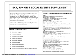 Ecf, Junior & Local Events Supplement