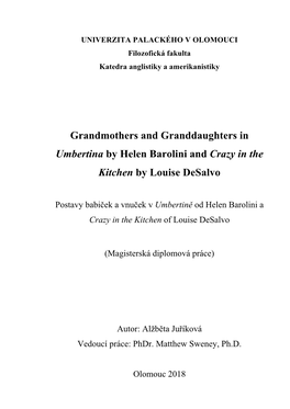 Grandmothers and Granddaughters in Umbertina by Helen Barolini and Crazy in the Kitchen by Louise Desalvo