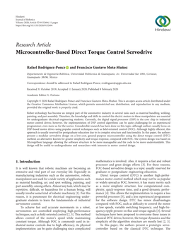 Microcontroller-Based Direct Torque Control Servodrive
