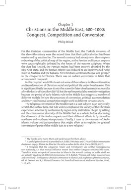 Christians in the Middle East, 600–1000: Conquest, Competition and Conversion Philip Wood