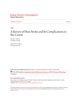 A Review of Heat Stroke and Its Complications in the Canine Renee L