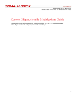 Custom Oligonucleotide Modifications Guide