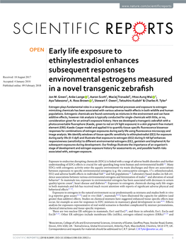 Early Life Exposure to Ethinylestradiol Enhances Subsequent Responses To