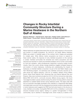 Changes in Rocky Intertidal Community Structure During a Marine Heatwave in the Northern Gulf of Alaska