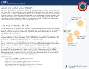 The Next Economy and Ohio About the Global Cities Initiative