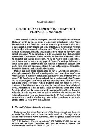 Aristotelian Elements in the Myth of Plutarch's De Facie